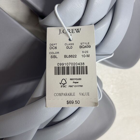 J Crew Women's Size 10 Blue Criss Cross Slides Slip On Sandals New With TAGS - Picture 8 of 8